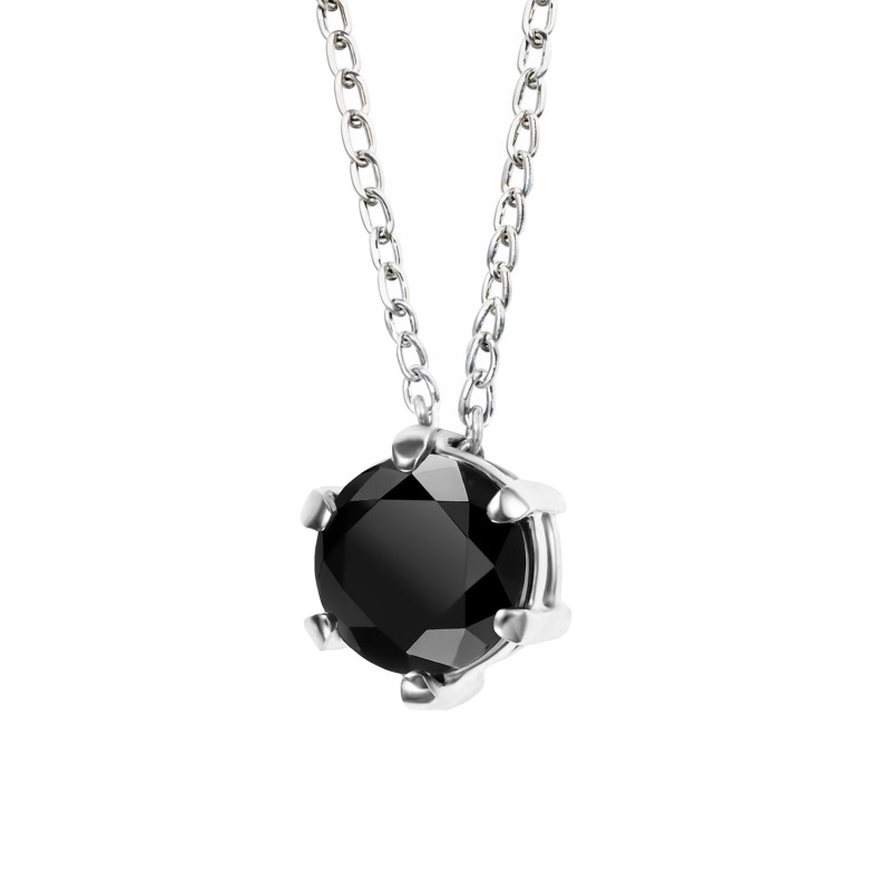 Złoty naszyjnik z czarnym diamentem 0,61 ct