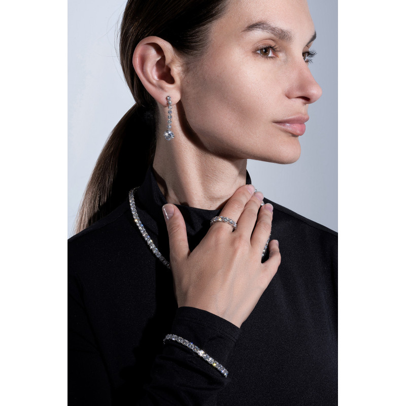 Srebrna bransoletka tenisowa z moissanitami 0,5 ct - 17 cm