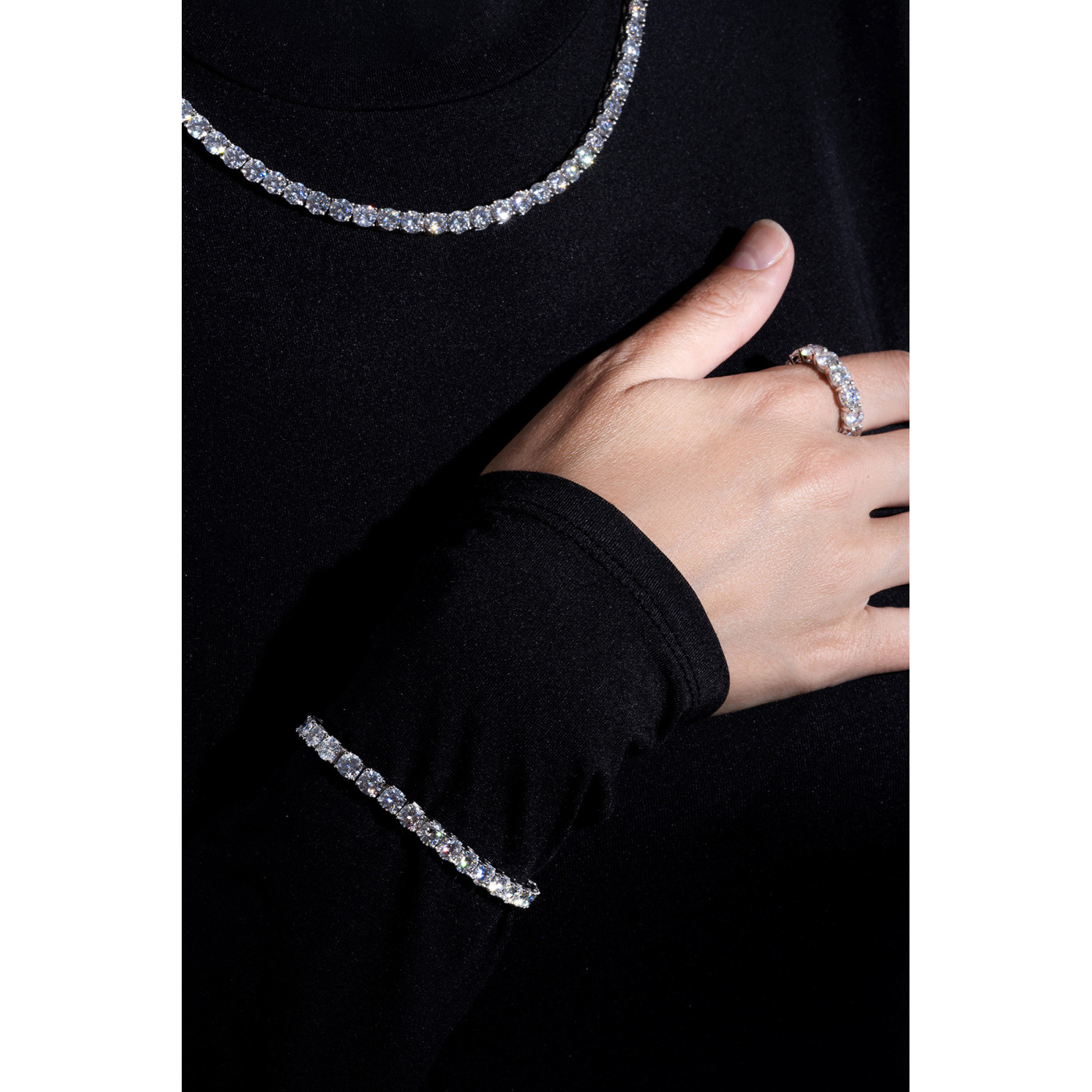Srebrna bransoletka tenisowa z moissanitami 0,5 ct - 21 cm