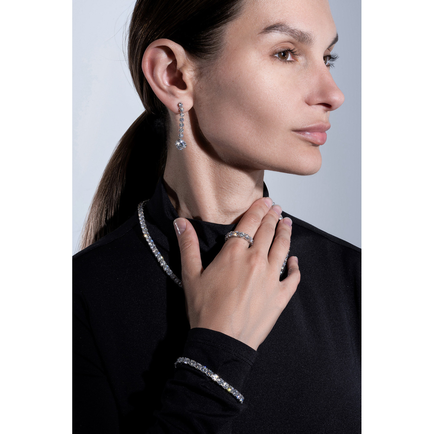 Obrączka Tennis Moissanite 0,5 ct | Srebro 925